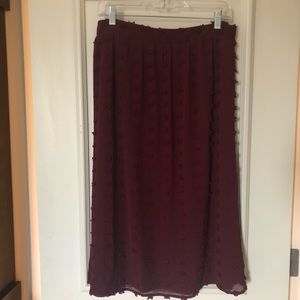 Burgundy Midi Skirt